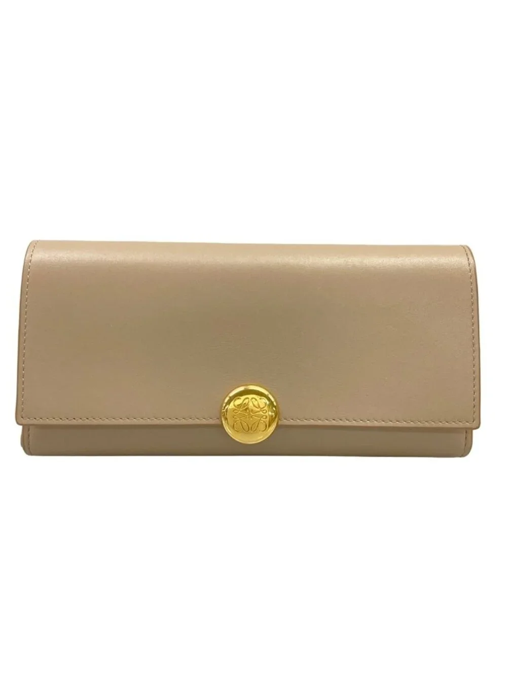 Loewe Wallet Gray Beige Leather
